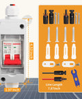 Solar Panel Disconnect Switch With IP65 Waterproof Rating Back Mounted DC 500V 32A Mini Circuit Breaker Box image with installation kit