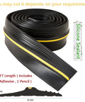 Garage Door Bottom Seal Weather Stripping Kit, 10 Ft Rubber Threshold Seal With Adhesive and Sealants displayed in a coil.