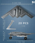 B 2 Spirit Stealth Bomber Model Kit 1 200 Scale Quick Build For USAF Fans And Collectors, top view and landing gear details