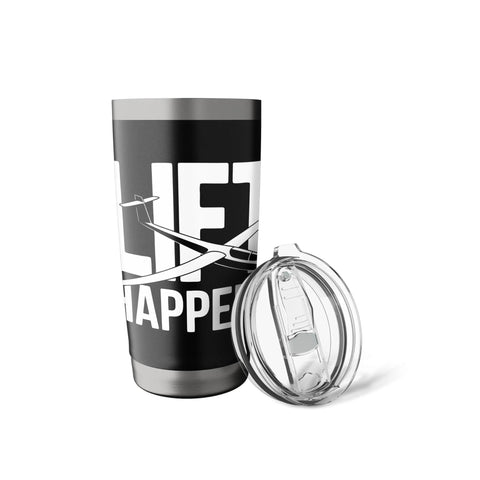 Insulated Stainless Steel Tumbler For Sailplane Pilots And Glider Fans, Keeps Coffee Hot During Tow Launches, with lid off