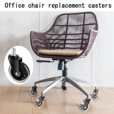 5 Pack Quiet Office Chair Casters That Roll Like Butter Smooth Silent Swivel Wheels For Gaming And Desk Chairs Polyurethane Build Fits Standard 2 Inch Stem Quick Install on office chair