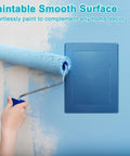 Self Adhesive Drywall Access Panel Hide That Messy Wiring And Plumbing Pipes With This Quick Peel And Stick Wall Hole Cover 7 By 5 Inch Durable Black Rectangle Finish For Ceilings Or Walls No Tool Hassle Straightforward Setup Every Single Time being painted with a blue roller.