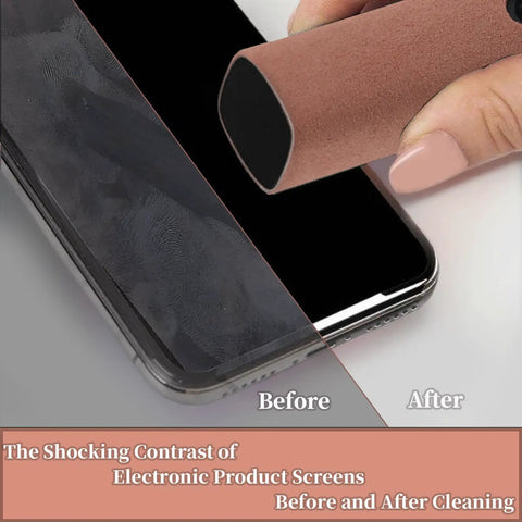All In One Screen Cleaner Kit For Laptops, Tablets, And Phones, 2 In 1 Spray And Wipe Set With Built In 11ml Solution cleaning phone screen