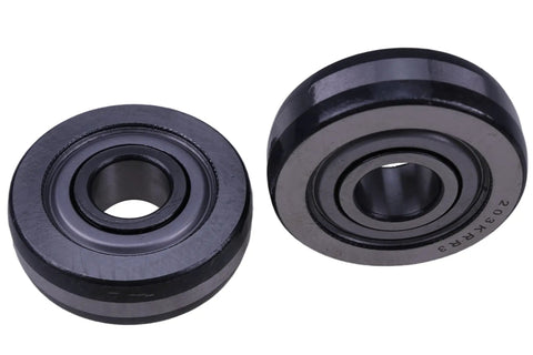 Top Shelf Agricultural Bearing Kit 10 Pack Round Bore 0.628 Inch showing two durable black bearings for tractor maintenance.
