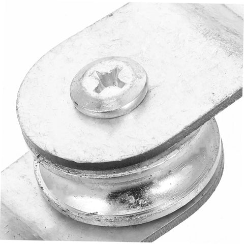 Six Piece Pulley Kit With Hooks And Swivel Block Pulleys Mini Snatch Block Cable Roller Trolley Wheel Set Iron Silver Easy Install For DIY Lifting Rigging And Garage Projects close-up iron pulley wheel