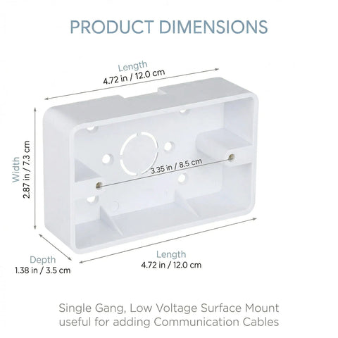5 Pack Surface Mount Outlet Box Plastic Electrical Junction Enclosure Backbox DIY Ready For Home Wiring Durable PVC