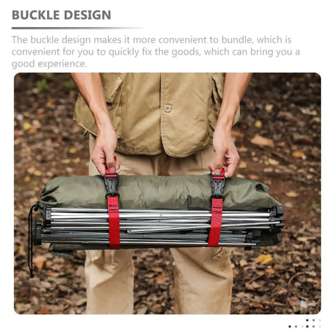Heavy Duty Outdoor Packing Straps With Quick Release Buckles 1.5m Nylon Luggage Ties securing camping tent poles