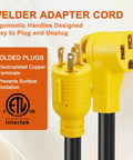Badass Heavy Duty Nema L6-30p To 14-50r Ev Charger Adapter Cord with ergonomic handles for easy plugging and unplugging.