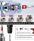 Heavy Duty Adjustable Universal Socket Wrench With Killer Non Slip Grip Fits 3/8 To 3/4 Drive Ratchet Tool showing self-adjustable ball bearings and nuts.