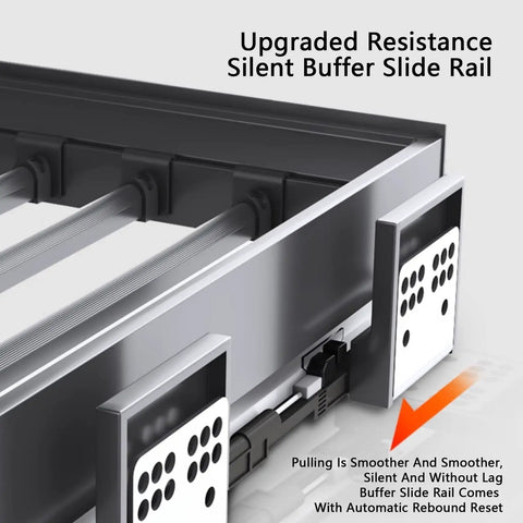 Retractable Under-Cabinet Drying Rack For Pants, Space-Saving Wardrobe Organizer, showing silent buffer slide rail system.