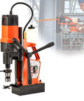 Powerful 110V Magnetic Drill Press With Copper Motor, featuring core drill mechanism, suitable for industrial steel surface work.