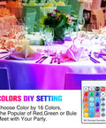 Table setting with colorful lighting using Beast Outdoor RGB LED Flood Light With Music And Mic Sync App Control IP66 Waterproof.
