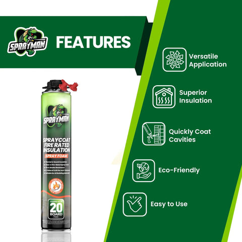 Heavy Duty Closed Cell Spray Foam Insulation Kit For 480 Square Feet with easy application features and fire rating.