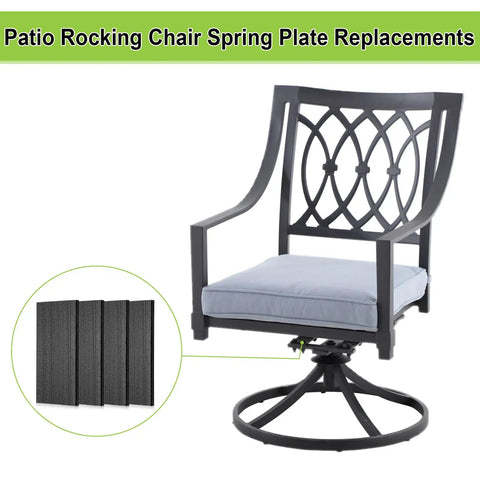 Four Pack Patio Rocking Chair Spring Plates Replacement Parts Heavy Duty Fiberglass Glides for fixed patio furniture seating