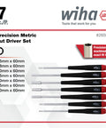 7 Piece Metric Nut Driver Set With Extra Long Handles, Precision Machined Tips To Minimize Cam-Out, Chrome Plated