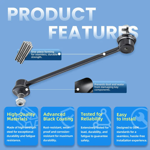 Front Stabilizer Bar End Link Kit 2 Pack K750523 For Hyundai Accent Veloster Tucson Elantra Elantra GT Elantra Coupe And Kia Forte Rio Soul 2012 To 2020 Models black alloy sway bar link with ball joints