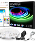 Boxed 25 Ft Bluetooth LED Strip Lights For Bedroom Color Changing RGB Light Strip With Music Sync, remote and smartphone app