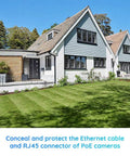 Modern house exterior with large lawn, featuring D20 Junction Box For Dome Cameras Waterproof Weatherproof Aluminum Outdoor Mounting Housing