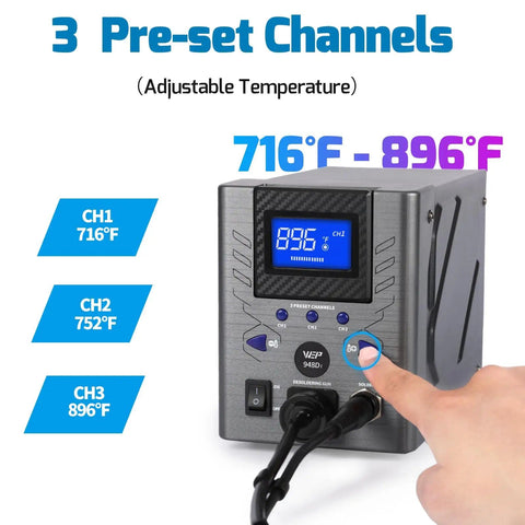 Beast 110W Desoldering Station With Four Nozzles Temperature Controlled Three Preset Channels Tiltable Display ESD Safe