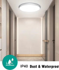 Motion Sensor LED Ceiling Light 12 Inch Flush Mount 24W Daylight Sensor in hallway, IP40 dust & waterproof