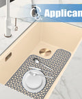 Silicone Kitchen Sink Mat With Raised Feet For Left And Right Drains, Non Slip Heat Resistant Grid Protector, 28.2 By 14.2 Inches