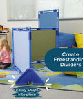Replacement Cantilever Support Legs For PlayPanel Room Dividers, Durable Plastic Feet To Make Classroom Partitions Freestanding, No Fuss Setup, Set Of 2, Blue