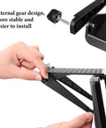 Kick Off Your Desk Upgrade With This Super Solid Black Tv Top Shelf Bracket 2 Pack Monitor Riser Stand For Gaming Setups Gonna Look Dead Legit Today, showing internal gear design and installation.