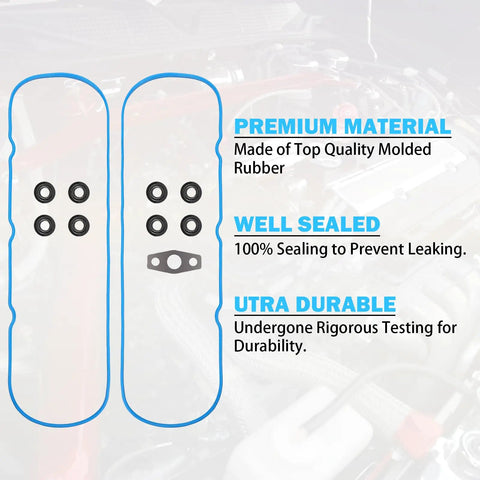 Valve Cover Gasket Set For GM V8 Engines 4.8L 5.3L 6.0L 6.2L Compatible With Chevy Silverado Suburban Tahoe Trailblazer GMC Sierra Yukon Envoy Cadillac Escalade Oil Leak Fix Replacement, molded rubber