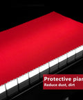 Red 88 Key Piano Keyboard Dust Cover Two Pack For Upright Grand Pianos, Digital Pianos And Electronic Keyboards on piano keys.
