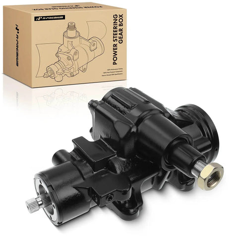Professional Heavy Duty Power Steering Gearbox For Dodge Ram 2500 3500 4000 1997 To 2002 LHD RWD 4WD close-up view with black finish.