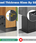 Heavy Duty 6X6 Post Base Featuring Concealed Fasteners For Smooth Kid Friendly Decks With Elevated Concrete Anchoring Support And Built Tough Steel Framing showing 3mm thick steel and comparison to 2mm