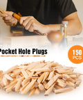 150 Piece Solid Wood Pocket Hole Plugs Set For Screws Three Eighths Inch Dowels Pine Hardwood Filler For Pocket Hole Jig