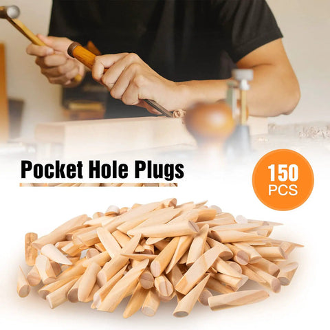 150 Piece Solid Wood Pocket Hole Plugs Set For Screws Three Eighths Inch Dowels Pine Hardwood Filler For Pocket Hole Jig