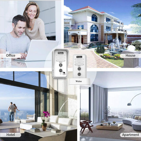 Smart Wireless Doorbell Chime For Home With Easy Setup, Expandable Intercom System showing use in various buildings