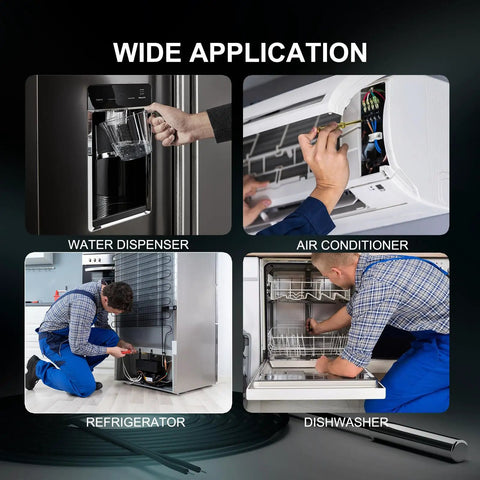 Image showing 10K Temperature Sensor Probe Set usage in water dispensers, air conditioners, refrigerators, and dishwashers.