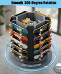 360 Degree Rotating Fingerboard Display Stand For 20 Decks And Accessories Heavy Duty Desktop Organizer with skateboards