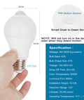 Outdoor And Indoor Motion Sensor LED Bulbs 9W A19 60W Equivalent 800 Lumens 5000K Daylight E26 Dusk To Dawn Motion Activated Security Lighting 2 Pack For Home Patio Entryway, A19 bulb with PIR sensor and E26 base