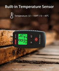 Pin Type Moisture Meter Pocket Tester For Wood And Building Materials, Quick Accurate Readings In Seconds, 0 To 70 Percent Wood Range And 0 To 15.2 Percent Materials Range, Two Percent Accuracy, One Tenth Percent Resolution, 0.38 Inch Probes on wood board