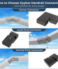 Top Tier Bulletproof Black Corner Connector For 90 Degree Cable Deck Hand Rail High Strength Pom Top Rail Fitting Seamless Hidden Joining Hardware Two Pack with three connector types.