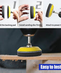 3 Inch Gold Sanding Discs Set For Drill Attachment, Hook And Loop Sander Kit installation on power tool