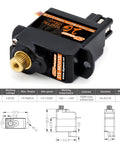 Two Pack 2G Micro Digital Servo With Metal Gear Coreless Motor For Airplanes Fixed Wing Planes Helicopters Boats Robots And RC Models JR254 Compatible, close-up with specifications