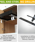 No Sweat Roll Out Cabinet Organizers Two Pack Adjustable Width Storage Bins With Strong Nano Adhesive Tape installed under cabinet.