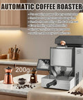Upgrade Your Daily Grind With This Sleek Automatic Electric Coffee Roaster Featuring 200 Gram Capacity And A Clear Viewing Drum.