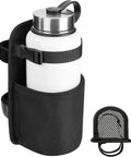 Camping Chair Cup Holder Attachment With Armrest Drink Holder And Water Bottle Organizer For Beach And Patio Chairs with white bottle