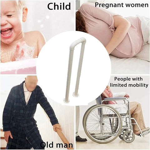 Heavy Duty Wrought Iron Staircase Handrail U Shaped Non Slip Safety Rail Built Tough For Indoor Or Outdoor Rooms Holds Four Forty Pounds Like An Absolute Champ for child, old man, pregnant women and people with limited mobility.
