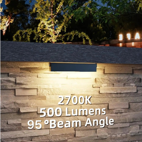 12 Pack 7 Inch LED Hardscape Wall Lights for Outdoors, 5W Low Voltage 12V AC/DC illuminating patio wall with 2700K soft white