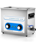 Huge 6.5L Ultrasonic Cleaner Tank With Heat For Deep Carburetor And Engine Part Scrubbing with knobs for temperature and ultrasonic control.