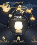 Infographic featuring a table lamp, highlighting global reach and customer choice for Set Of 2 Small Modern Touch Control Table Lamps