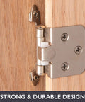 Self Closing Cabinet Hinges In Oil Rubbed Bronze, 50 Pack, Variable Overlay Flush Mount Kitchen Cabinet Door Hardware installed on wood door
