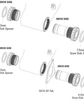 Diagram showing installation of O Ring Replacement Kit For MTB Bottom Bracket Sealing Repair Includes Six FPM and FKM O Rings